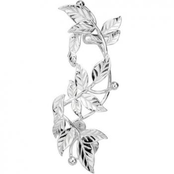 Pendiente trepador Earcandy Blossom de Plata con baño de rodio para la oreja izquierda.