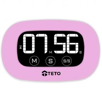 Temporizador Digital de Cocina TETO con Pantalla Táctil LCD con Iluminación y Función Memoria con dígitos enormes - Base Magnética Ultra Potente - Cuenta Hacia Delante y Hacia Atrás
