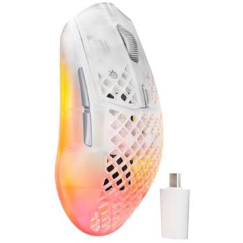 Ratón Gaming Inalámbrico SteelSeries Aerox 3 Gen 2 Ghost, 26000 DPI, Ultraligero y Transparente