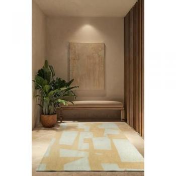 Alfombra moderna tejido plano beige 80x150 cm colección Skip Turrón