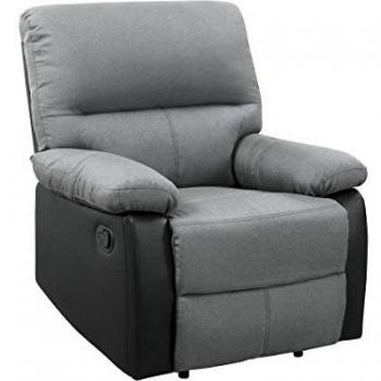 Sillón reclinable Lincoln - Negro/gris oscuro
