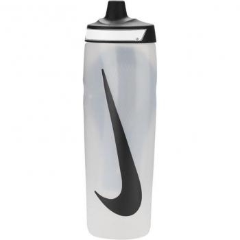 Botella de fitness Nike Refuel Grip 24 oz blanca y negra