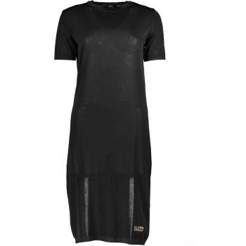 Cavalli Class Short Sleeve Black Viscose Dress - Size S