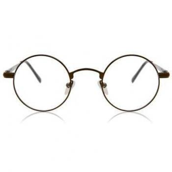 Round Montura Completa Metálico Marrones Gafas Recetadas para Hombre - Gafas Anti-Azules - SmartBuy Collection