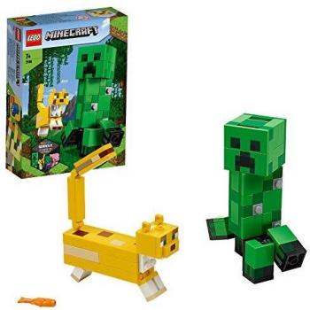 LEGO Minecraft - BigFig: Creeper y Ocelote, Juguete de Construcción Inspirado en el Videojuego, Incluye Figuras de los Personajes, Recomendado a Partir de 7 Años
