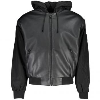 Calvin Klein Men's XS Sleek Black Hooded Light Jacket with Contrast Trim