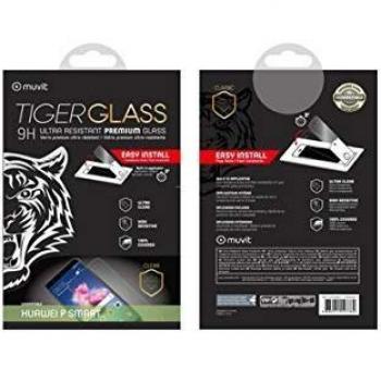 Protector Muvit Tiger Glass Curvo de Vidrio Templado con Aplicador para Huawei P Smart
