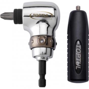 Adaptador Angular 90º 1/4 FTGC0808 Toptul - Adaptadores de enchufe TOPTUL 1/4, longitud de 83mm, ángulo de 90 grados