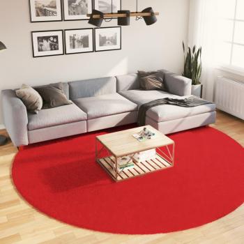Alfombra de pelo corto bicolor roja Ø 280 cm