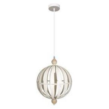 Lámpara Colgante Trentino Blanco y Haya 1xE14 31x31cm
