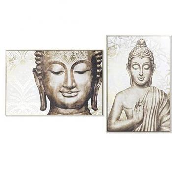 Cuadro DKD Home Decor 83 x 4,5 x 122,5 cm Buda Oriental (2 Unidades)