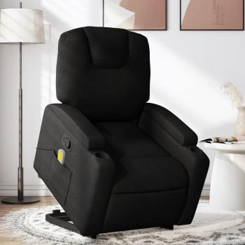Sillón de masaje reclinable elevable de tela en Gris claro, Gris oscuro y Negro - vidaXL