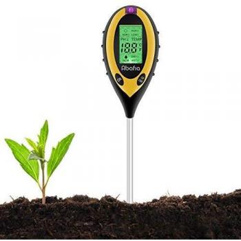 Abafia Medidor de PH del Suelo, 4 En 1 Suelo Tester Medidor de PH, Luz Solar, Temperatura, Medidor de Humedad para Plantas, Jardín, Granja, Interior, Exterior
