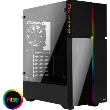Aerocool PLAYAXL, Caja PC ATX RGB, Cristal Templado+Panel Frontal, Negro