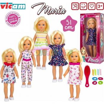 Muñeca María de 51 cm con vestido surtido y detalles artesanales