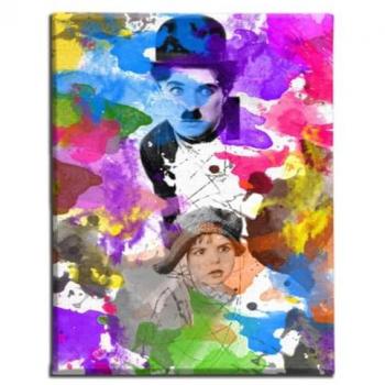 Impresión sobre Lienzo Charlie Chaplin Multicolor 45x3x70 cm Poliéster Madera EPIKASA