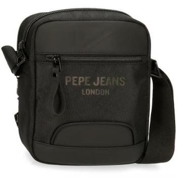 Bandolera Pepe Jeans Bromley Negro Dos Compartimentos 17x22x7,5 cms Poliéster