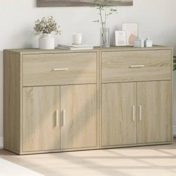 Aparador de madera multicapa Sonoma 60x31x70 cm - 2 Piezas