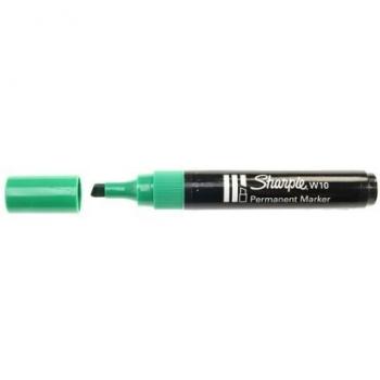 MARCADOR PERMANENTE W10 PUNTA BISELADA VERDE SHARPIE