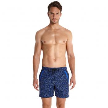 Speedo Retro Leisure – Bañador corto para hombre, Retro Leisure 16 Short De Bain Homme, Fun Explosion Noir/Deep Peri, small