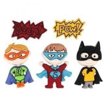 Dress It Up botón de be my super hero, de plástico, multicolor, 23 x 14 - 23 x 30 mm, 5 piezas