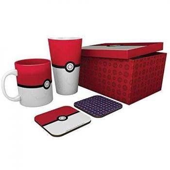 Set de Regalo Pokémon con Taza, Vaso XL y 2 Posavasos Pokeball