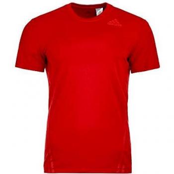 adidas AEROREADY 3 Bandas Camiseta de Entrenamiento de Cuello Redondo, Hombre, Rojo