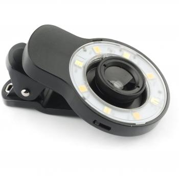 4smarts Basic Objektiv-Set con Foto-Licht para Smartphones