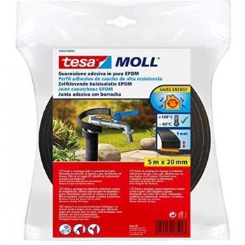 Perfil Aislante de Caucho EPDM Tesa Moll 5mx20mm Negro - Modelo 05443-00000-00