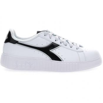 Zapatillas Diadora Step P - Deportivas Elegantes en Blanco y Negro con Cierre de Cordones, Talla 36
