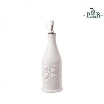 La Porcellana Menage cilíndrico Botella de Aceite, Color Blanco