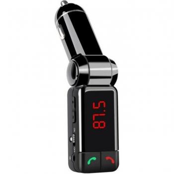 Reproductor de Audio MP3 para Coche Bluetooth con Transmisor FM, Modulador Inalámbrico, Kit Manos Libres, Pantalla LCD y Cargador USB para iPhone y Samsung