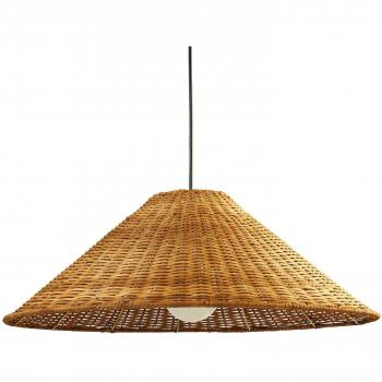 LEDS-C4 Caribe Lámpara Colgante de Ratán Ø60 cm E27 Marrón/Negro Ajustable hasta 150 cm