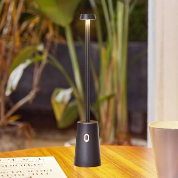 Lámpara de mesa LED recargable Noelani, altura 30 cm, IP44, regulable