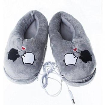 Grandes gangas de peluche USB PC portátil Zapatillas Zapatillas con calefacción Calefacción eléctrica calentador de pies Piggy