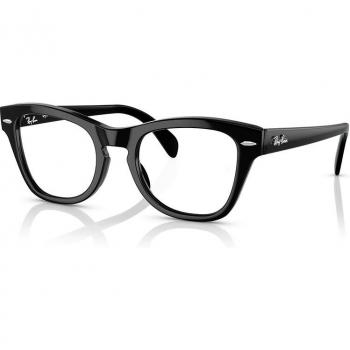 Ray-Ban RX0707V 2000 Unisex Square Black Eyeglasses