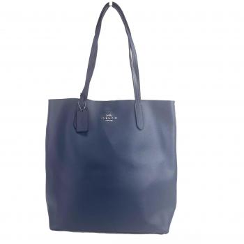 COACH Leather Denim Thea Tote Shoulder Purse Bag, Blue female, Size: ONE SIZE