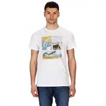Regatta Cline IV-Camiseta con Estampado Gráfico Ligera Y De Manga Corta T-Shirts/Polos/Vests, Hombre, White Summer Scene, S