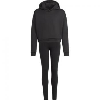 Chándal Adidas Fleece Niña Black - Chándal de niña, material fleece, color negro, diseño cómodo y moderno, incluye chaqueta con cremallera y pantalones a juego