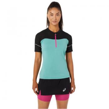 Asics Fujitrail Top Femenino - Camiseta de entrenamiento de manga corta para mujer, color negro, talla M