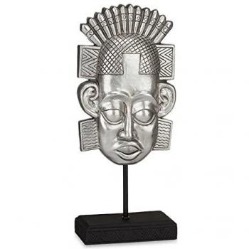 Figura Decorativa Indio Plateado de Poliresina (17,5 x 36 x 10,5 cm)
