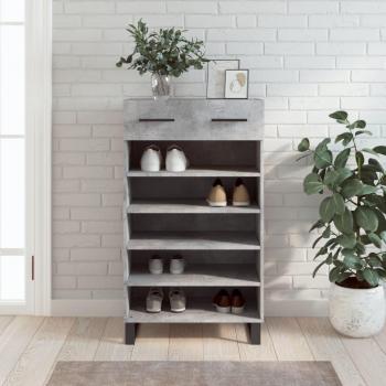 Zapatero de hormigón gris 60x35x105 cm madera multicapa