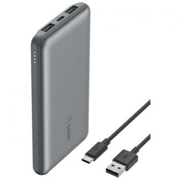 Belkin Batería Externa Portátil 10000mAh, Cargador Externo USB-C con 1 Puerto USB-C y 2 Puertos USB-A, Power Bank de 15 W para iPhone, Galaxy, Pixel,
