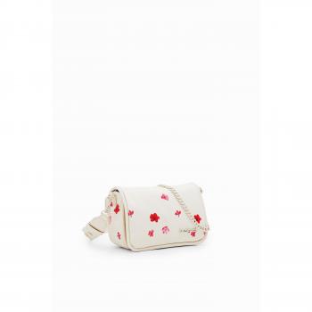 Desigual White Polyethylene Handbag with Removable Chain, Cross Body Bags, female, Size: ONE SIZE