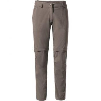 VAUDE Women's Farley Stretch Zip-Off Trekking Pants II - Brown, Size 38