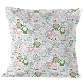 Funda de Almohada Macaque Multicolor 80x80 cm 100% Algodón Calidad 150