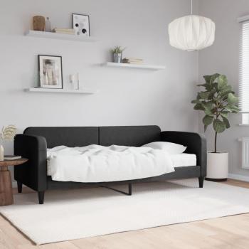 Sofá cama con colchón de tela negro 80x200 cm Vidaxl