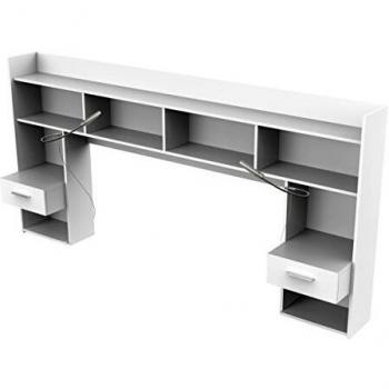 Cabecero de Cama Chicago Blanco Matrimonio con Mesita 222CM