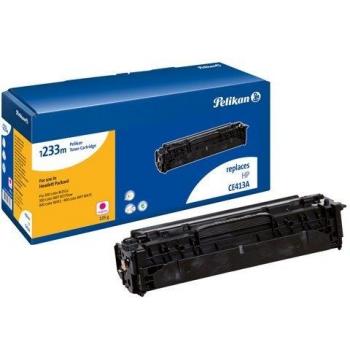 Tóner Pelikan HP CE413A 1233M - Tóner compatible, color magenta, rendimiento de aproximadamente 2,500 páginas, tecnología láser