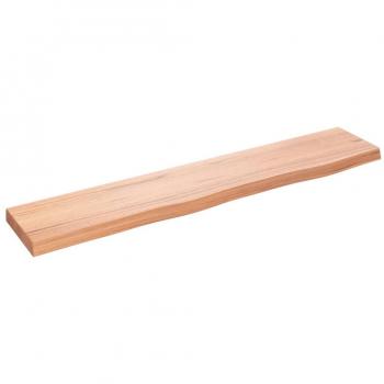 vidaXL Wall Shelf - Light Brown, 100x20x4 cm, Treated Solid Wood Oak